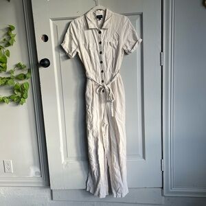 Who What Wear Off-White Buttoned Jumpsuit